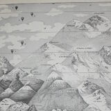 Engraving • Height, mountain, altitude • Original lithograph from 1898