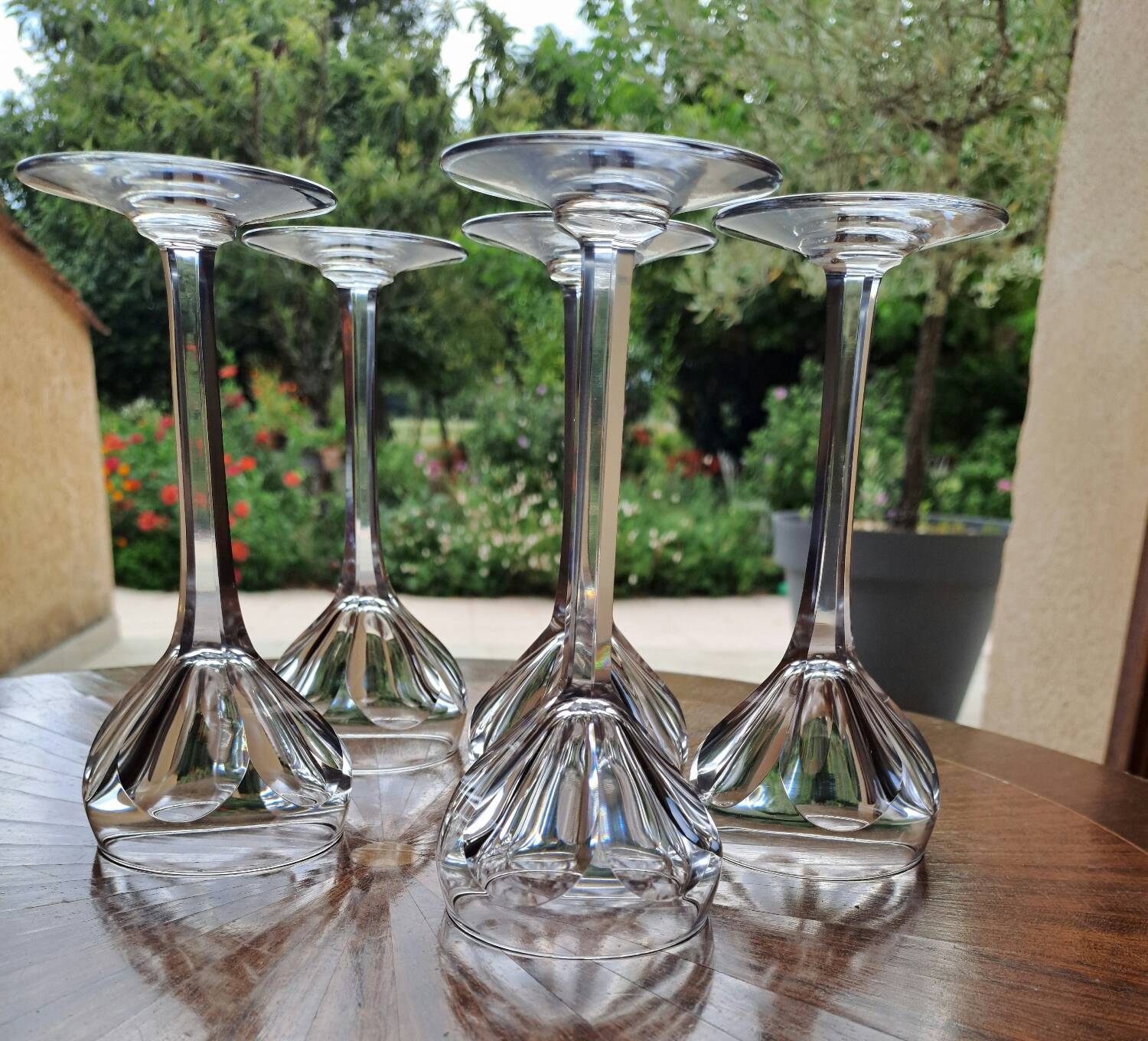 5 Saint Louis crystal glasses, Bristol model, h 15.5 cm