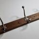 School wall coat rack, old, 3 hooks, 80 cm