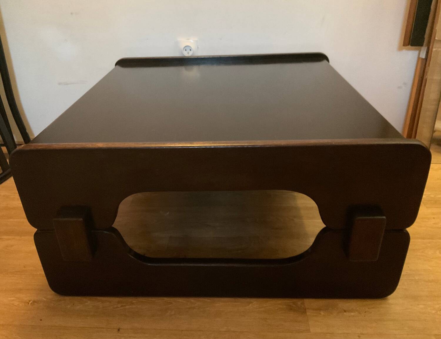 Scandinavian coffee table in brown wood from the 60s and 70s