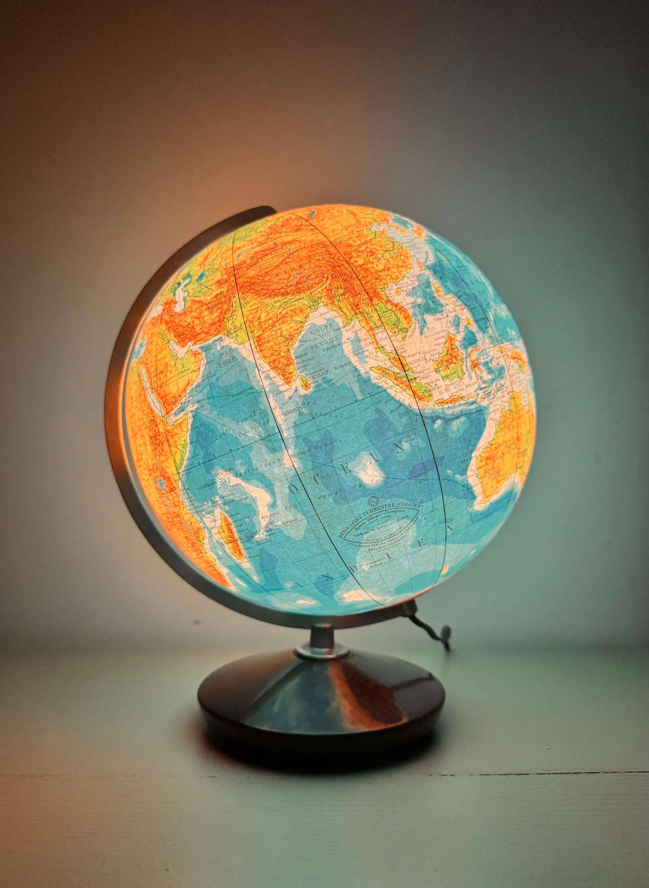 Duo globe terrestre « Colomb », vers 1960