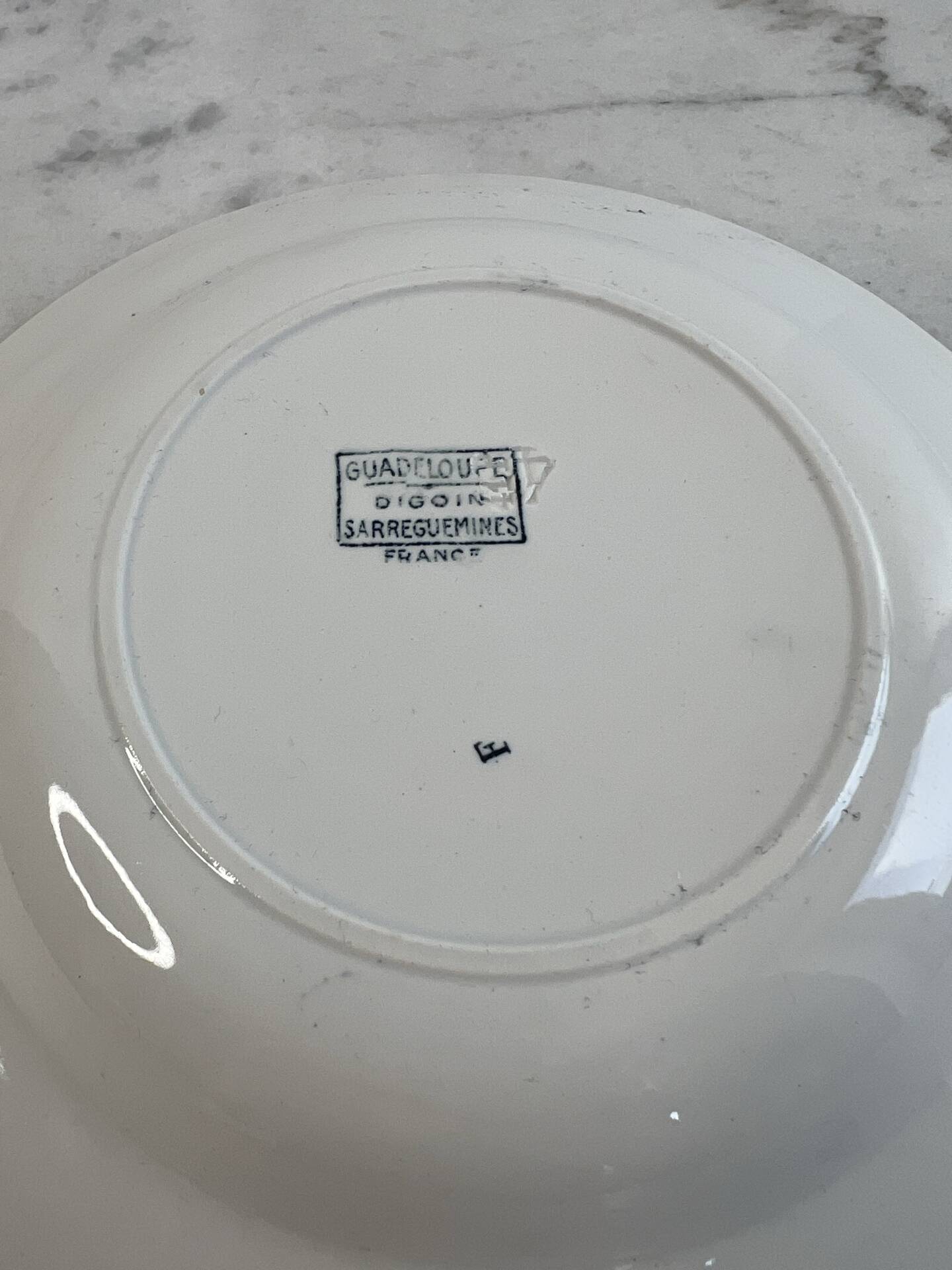 Set of 2 deep plates in ironstone Sarreguemines Digoin Guadel