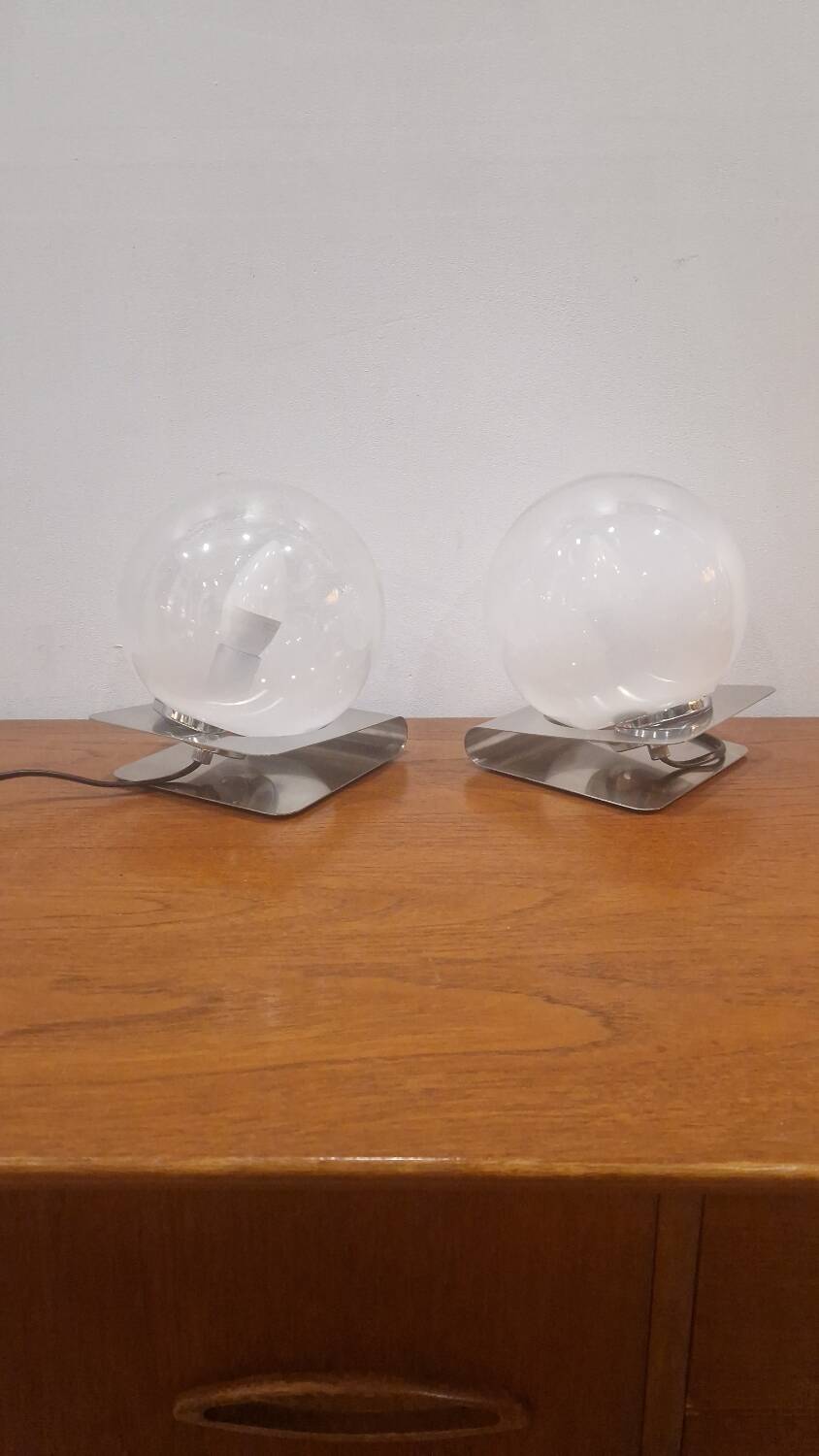 Pair of space age design lamps 70, murano