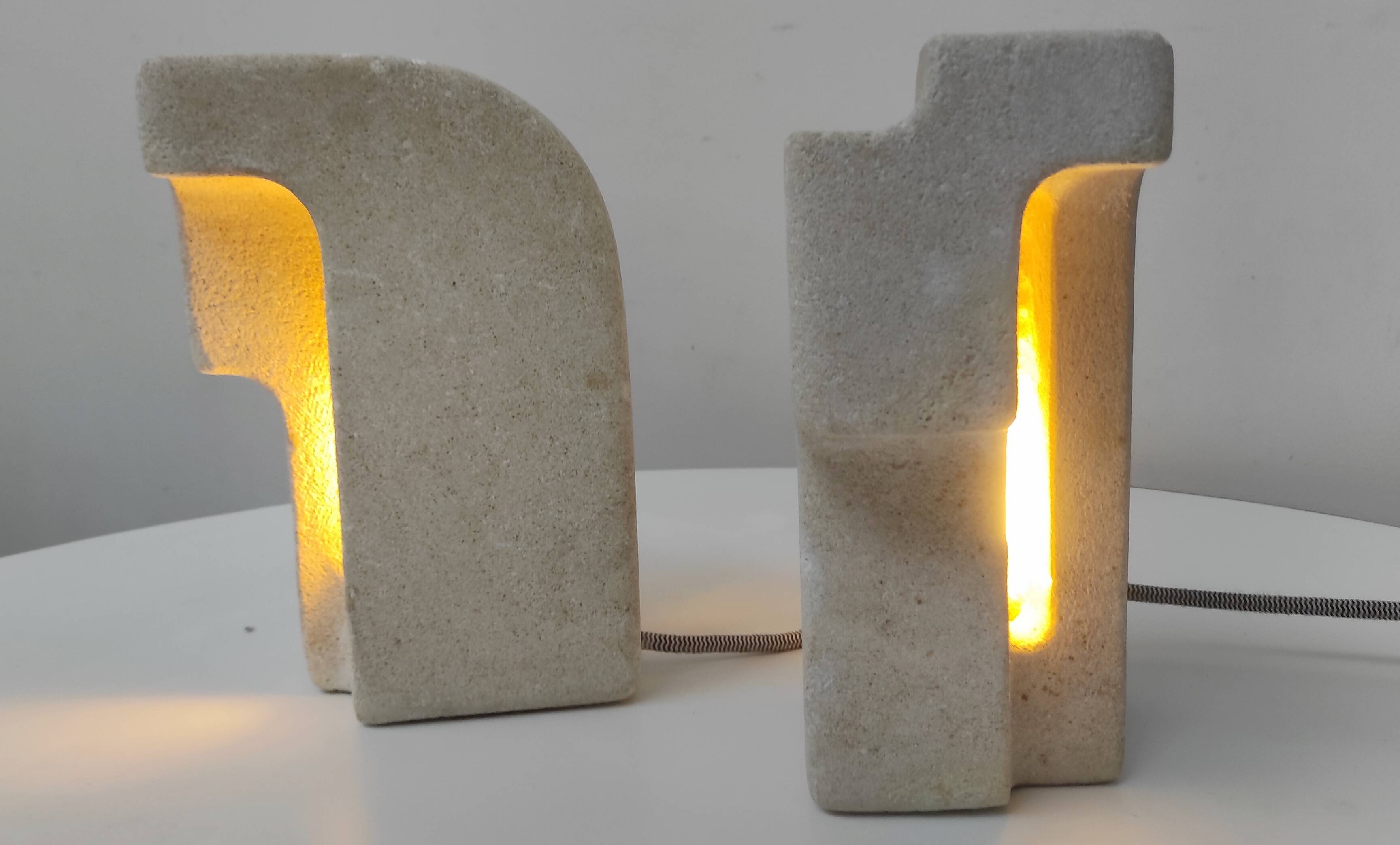 Pair of stone lamps. Albert Tormos 1970