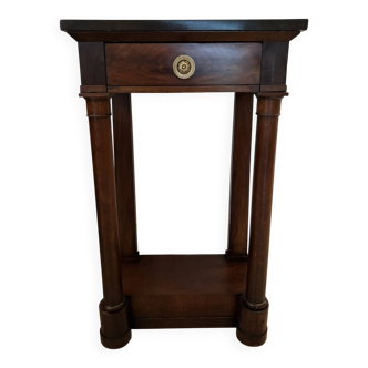 Antique small Empire console from the early 19th century in mahogany and marble.
