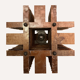 Pair modernist brutalist copper metal architectural hanging lamps, France