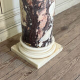 Column in purple and white breccia marble from Carrara, 19th century