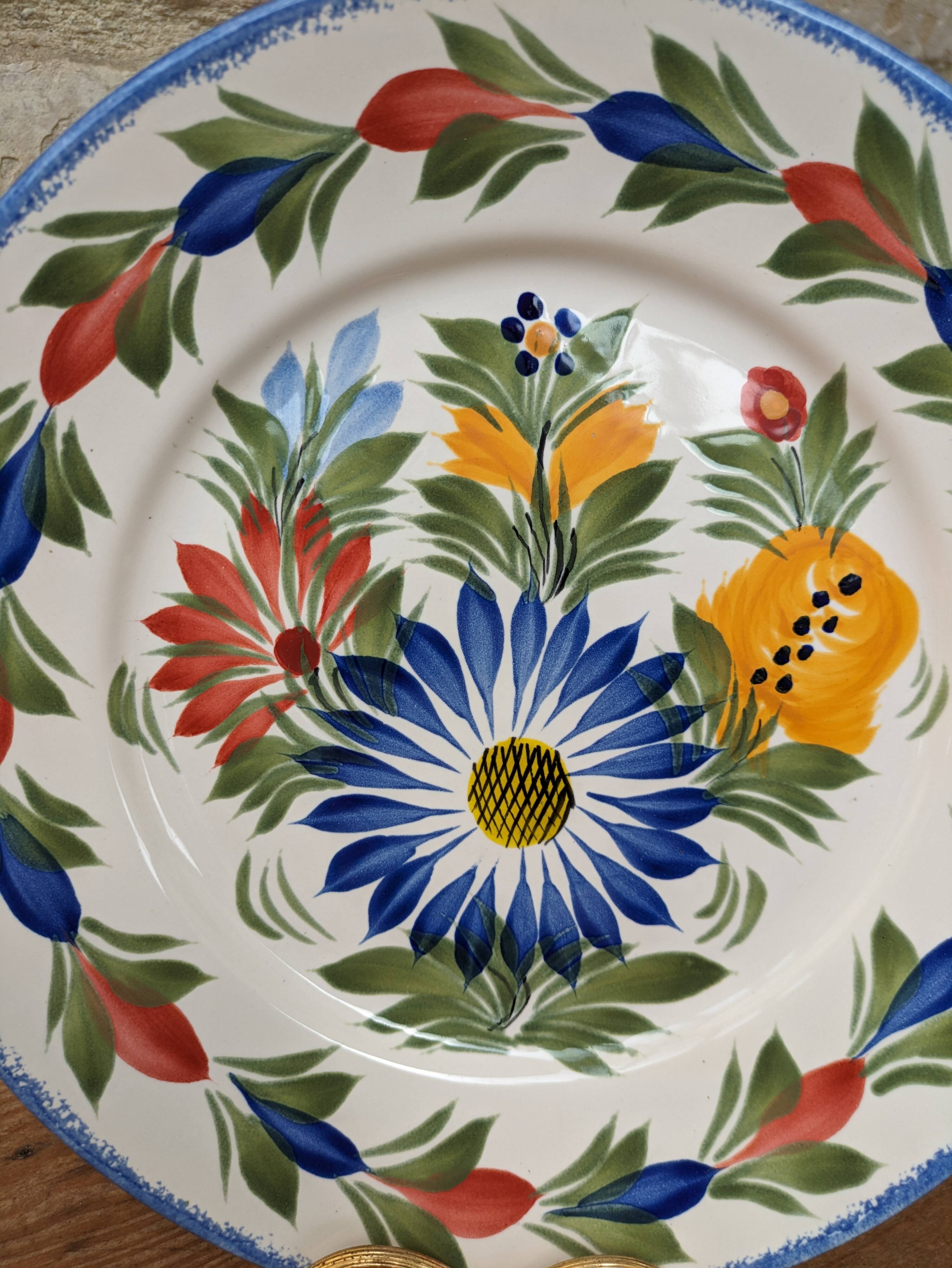 Old hand painted plate HB Locronan