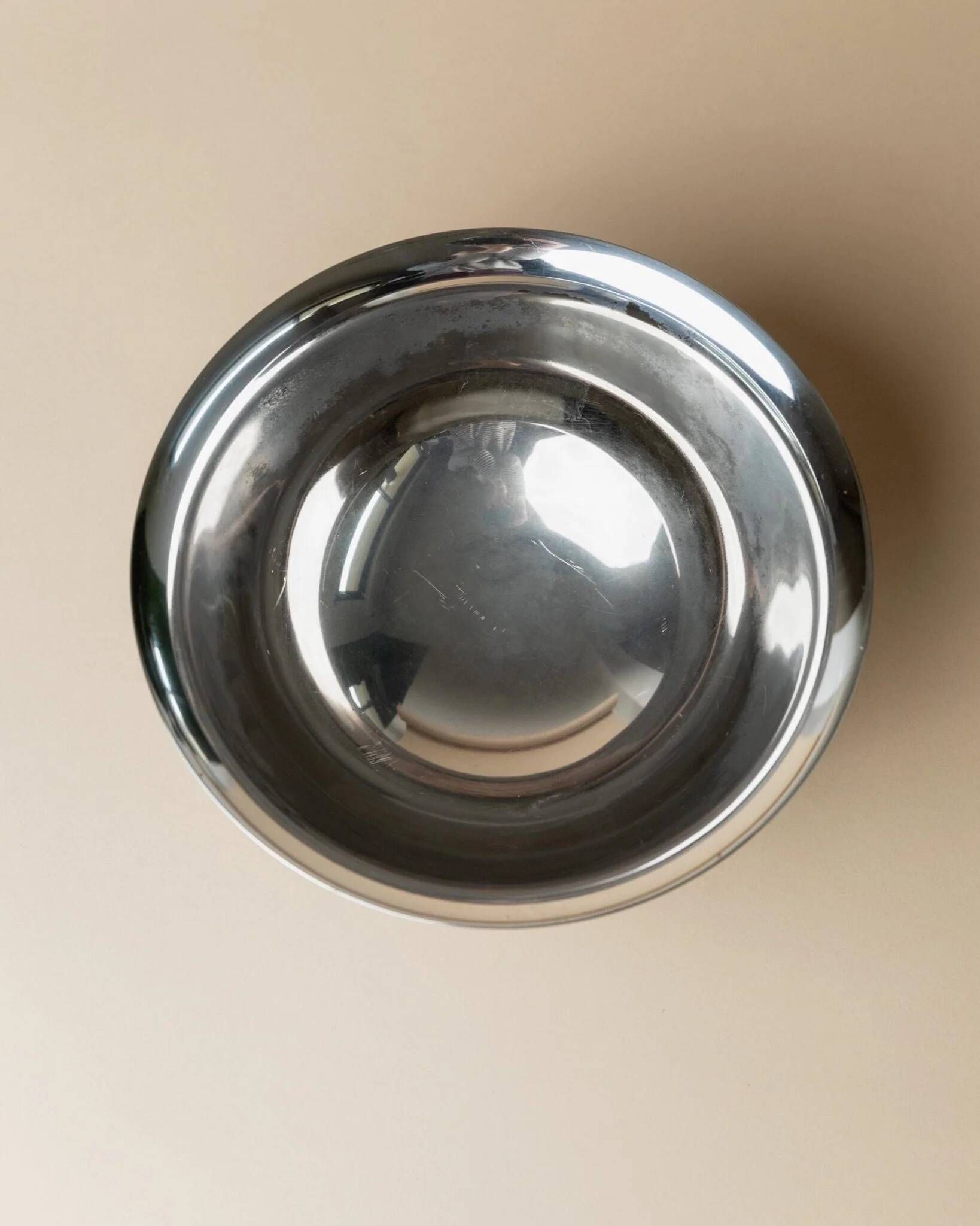 Large Vintage Silver-Plated Footed Salad Bowl, 1960s Italy, Argent Finish, Centerpiece Decor