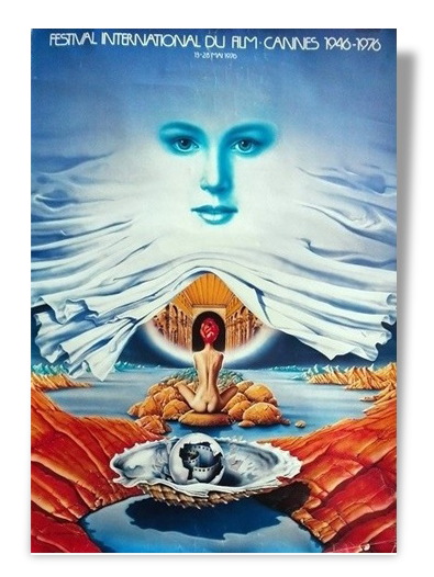 1976 Cannes film festival poster original vintage