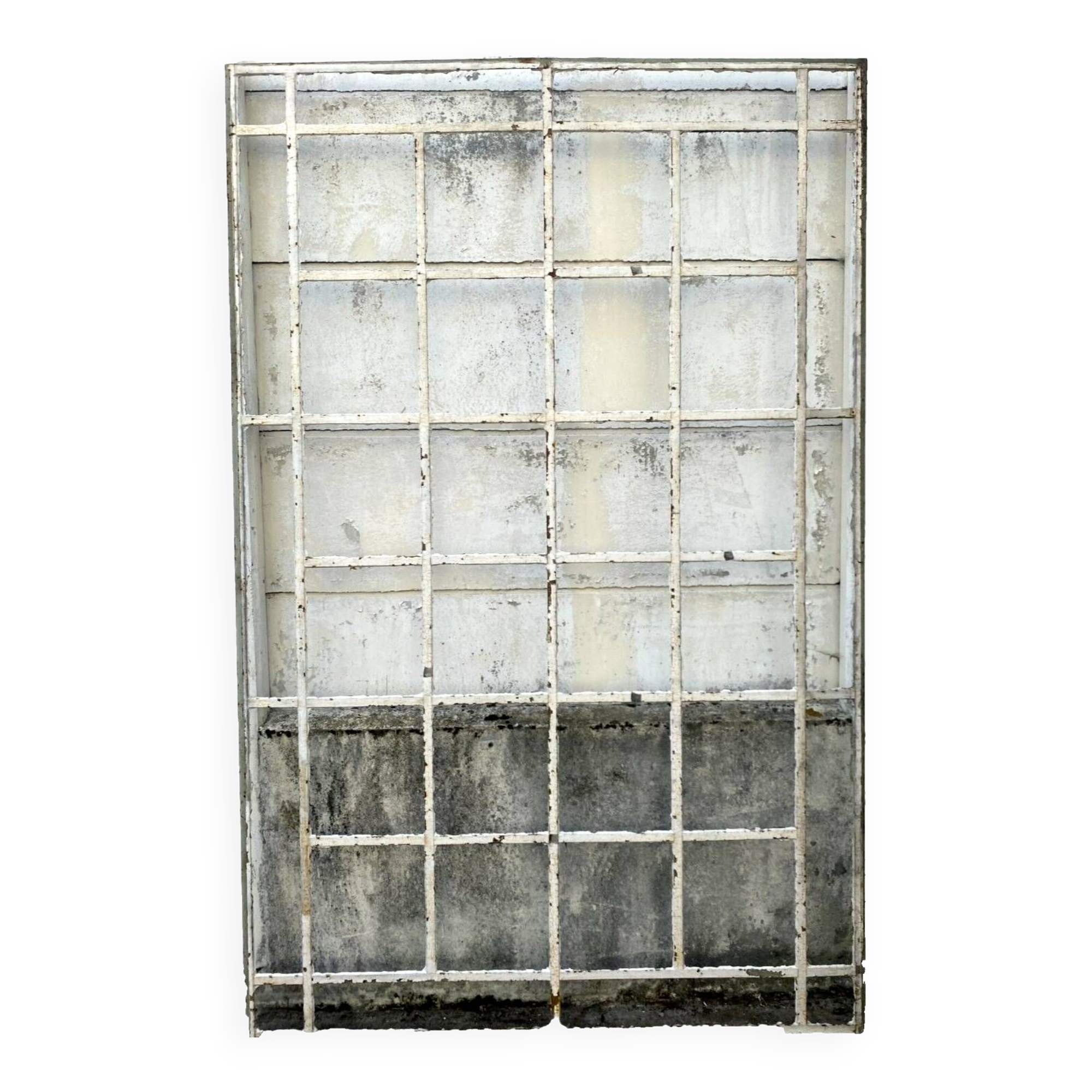 Flat iron canopy and patinated angle iron 20th century