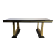 Vintage lacquer and brass dining table, 1970s