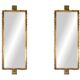 Pair of large mirrors in gilded and patinated brass. Contemporary.