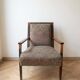 Fauteuil Ancien en Bois Massif et Tissu Rouge et Vert