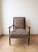 Fauteuil Ancien en Bois Massif et Tissu Rouge et Vert