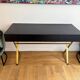 Console desk NV Gallery black wood and brass, 3 drawers.