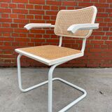 Cesca Chair model with armrest in white