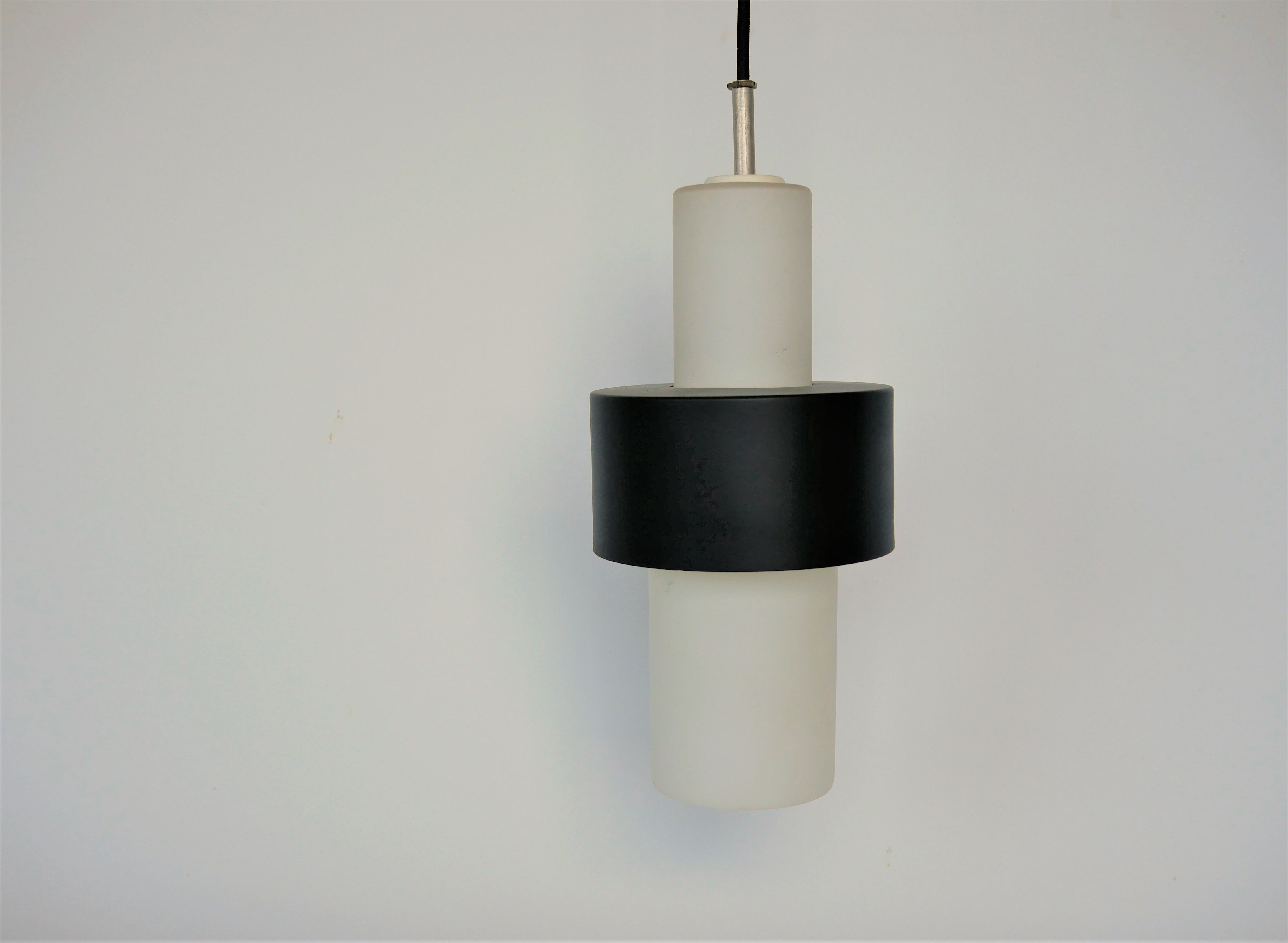 Scandinavian hanging opaline and black metal