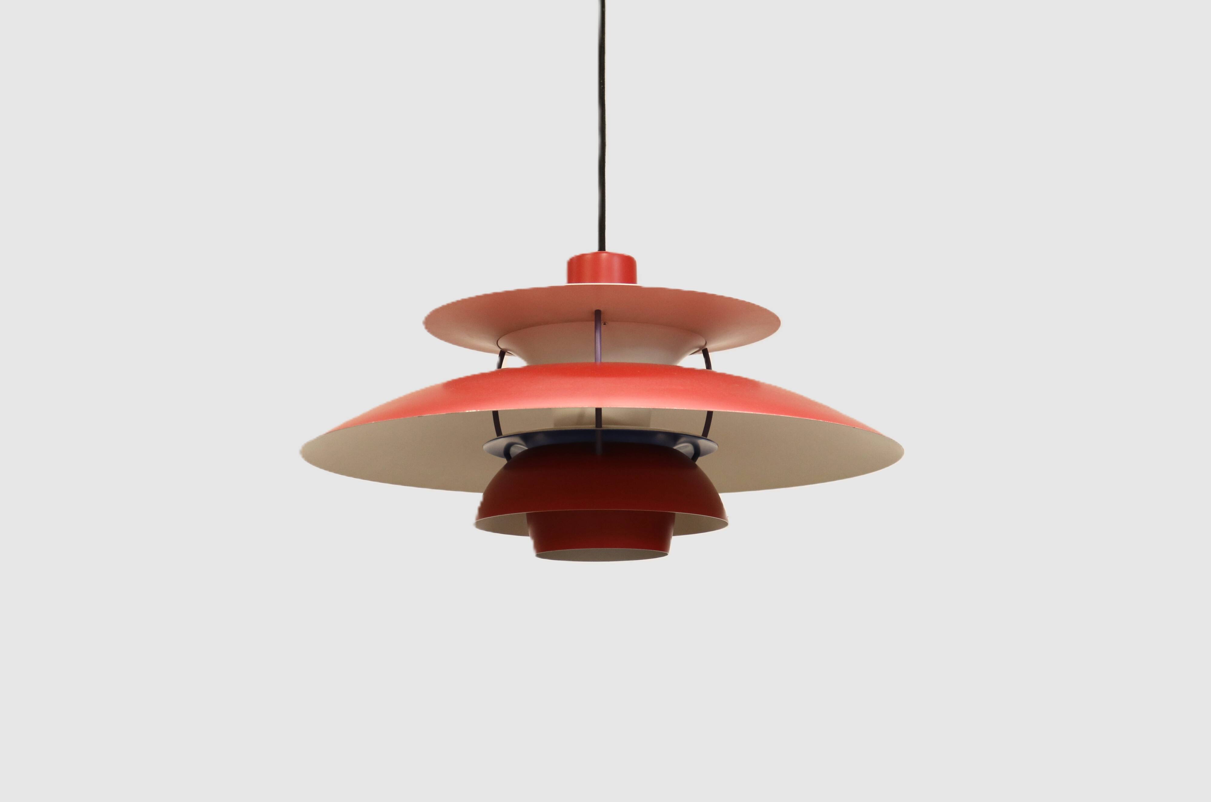 The genuine Danish item - PH5 pendant - original red colour - Louis Poulsen -