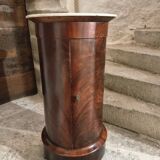 Antique French Empire Somno (bedside table) in mahogany with a marble top, circa 1805–1820.