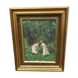 Painting "Young Girls in a Garden" by F. Didioni