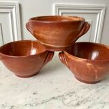 Trio of vallauris stoneware bowls 70s