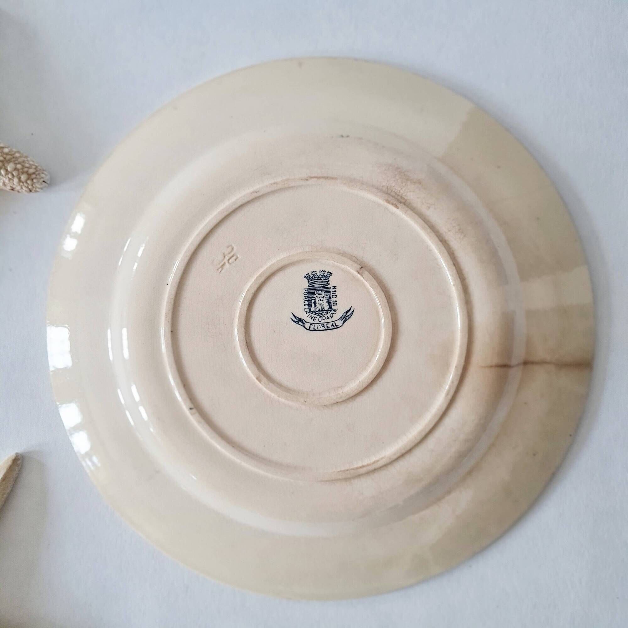 Antique hollow dish / deep plate in earthenware - "Floreal" model
