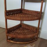 Wicker corner shelf 70s