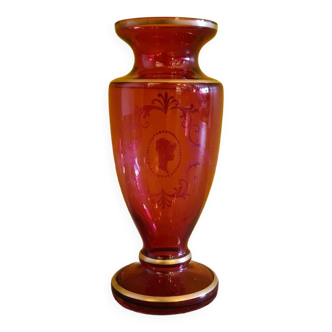 Vase Rouge Rubis De Style Mary Gregory, 2ème Moitié Du 20ème Siècle