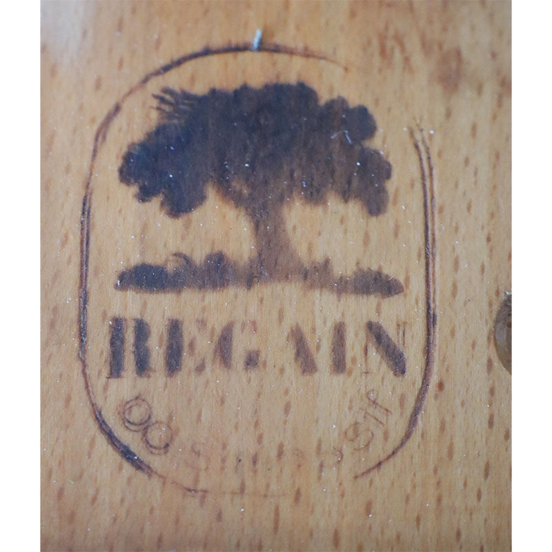 Table basse vintage Maison Regain en céramique et orme 1970