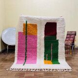 Traditional handmade pure wool Berber rug size 150 x 250 cm.