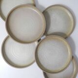 6 vintage stoneware dessert plates