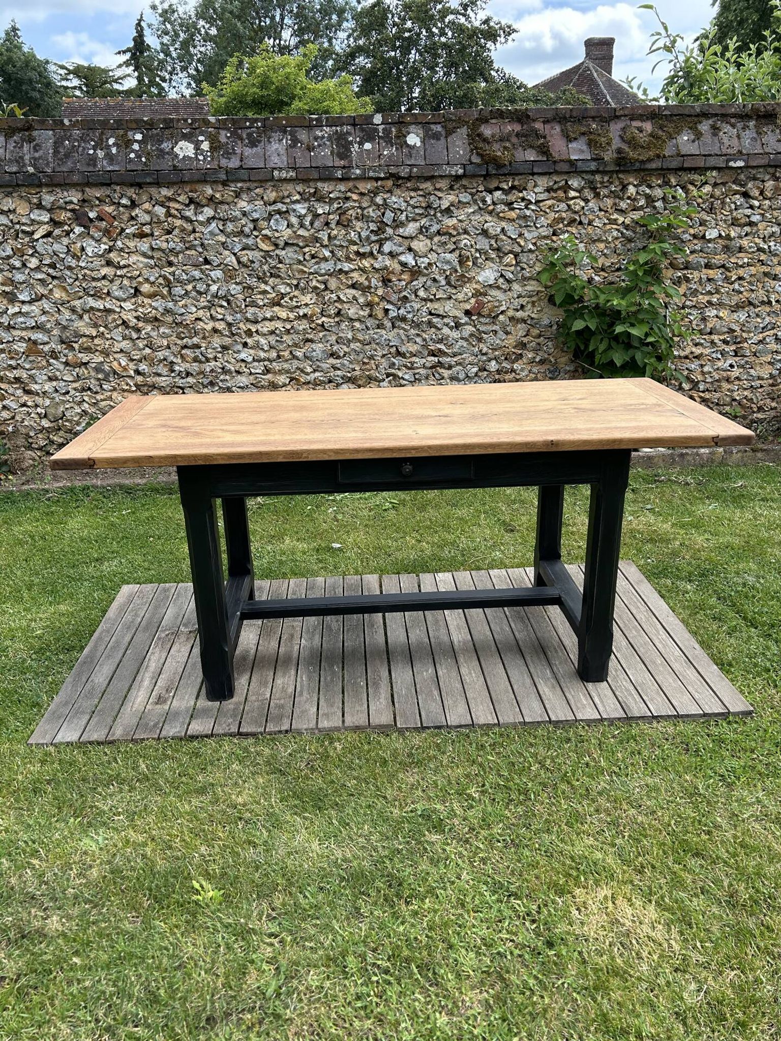 Vintage solid oak farmhouse table