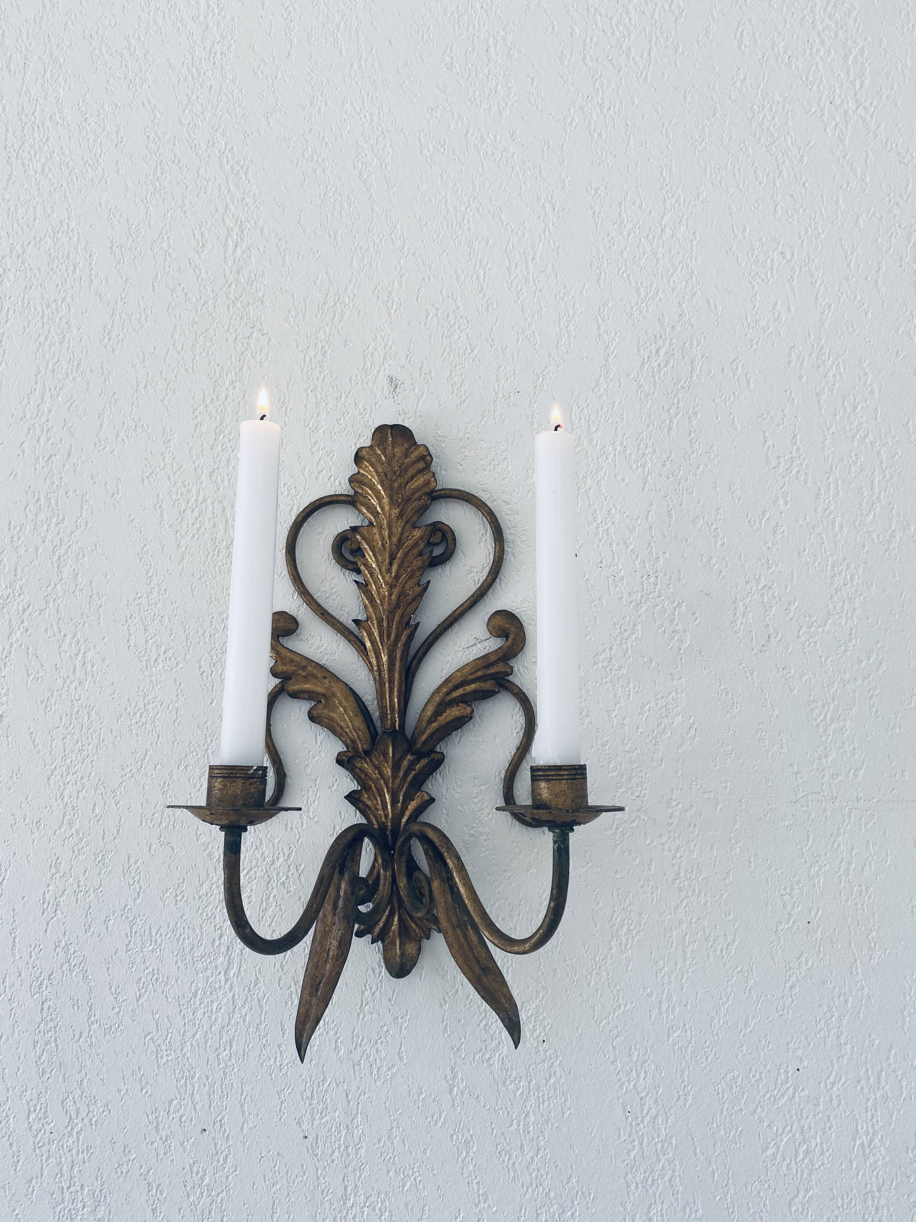 Golden antique wall chandelier