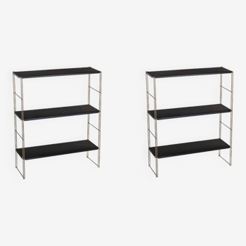 2 wall shelves string in gold and black metal with twist year 60