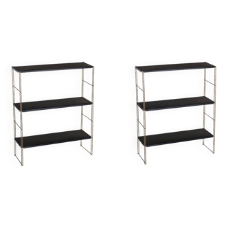2 wall shelves string in gold and black metal with twist year 60