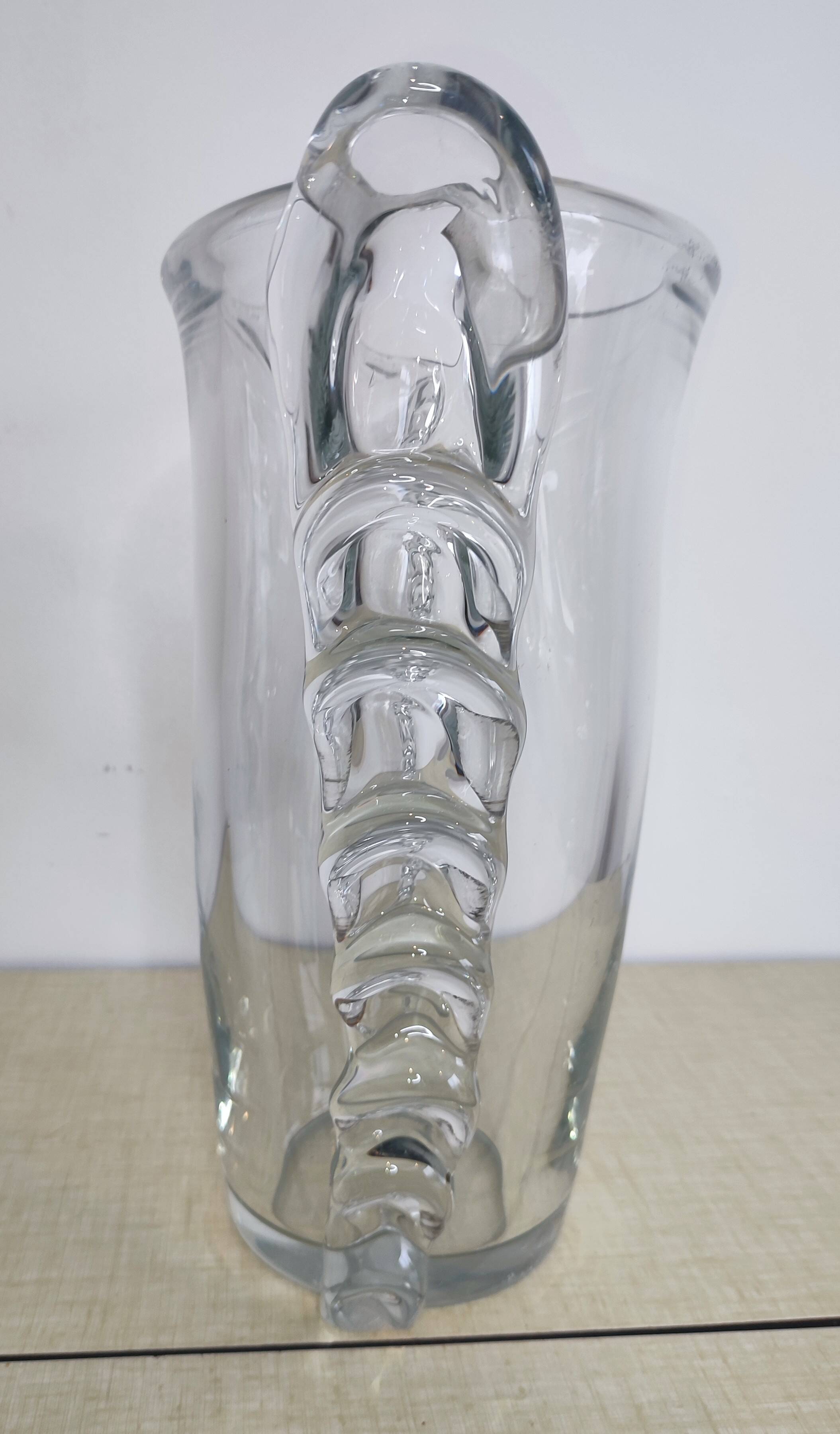 Large oval crystal vase