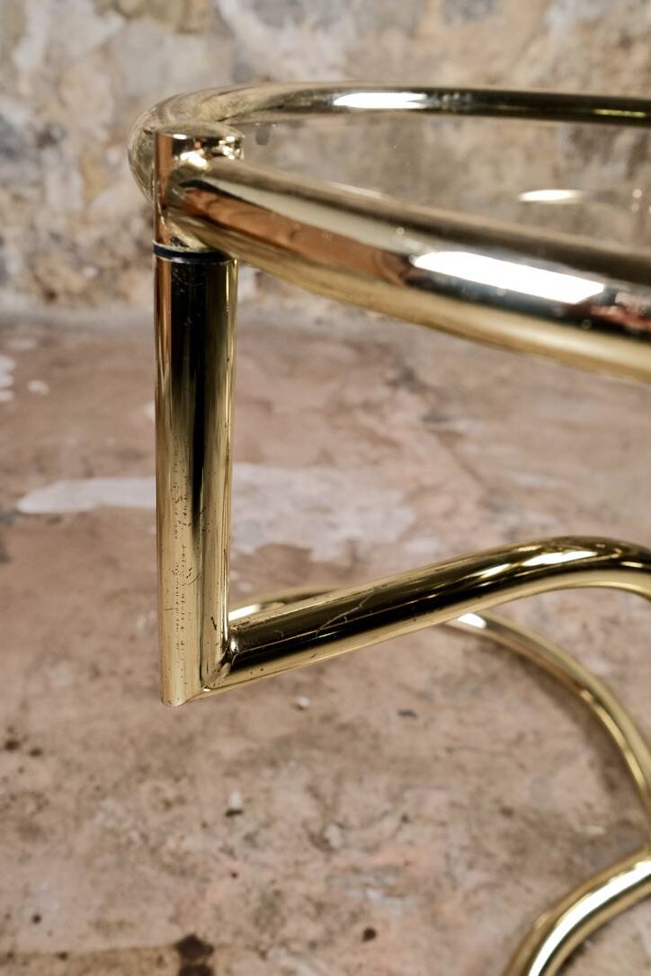Modular brass coffee table, Morex, Italy, 1970