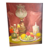 Old oil painting still life
