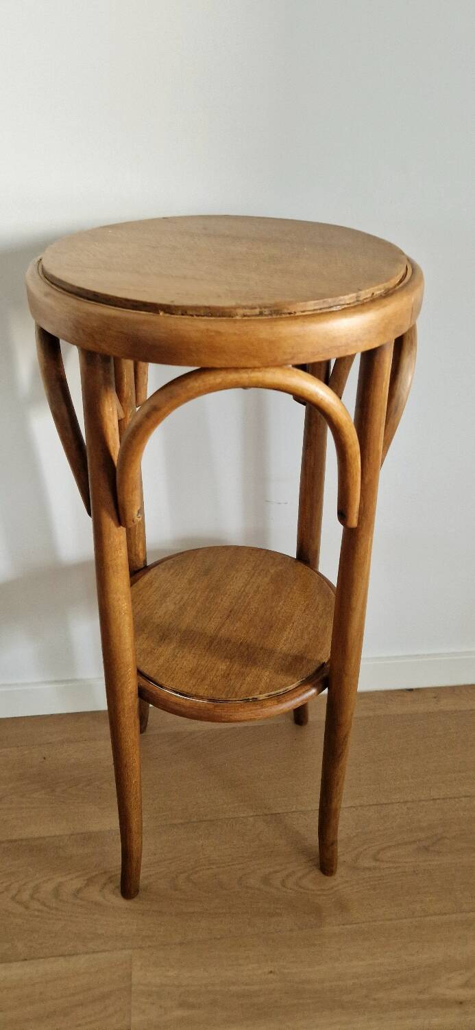 1940s curved wood side table
