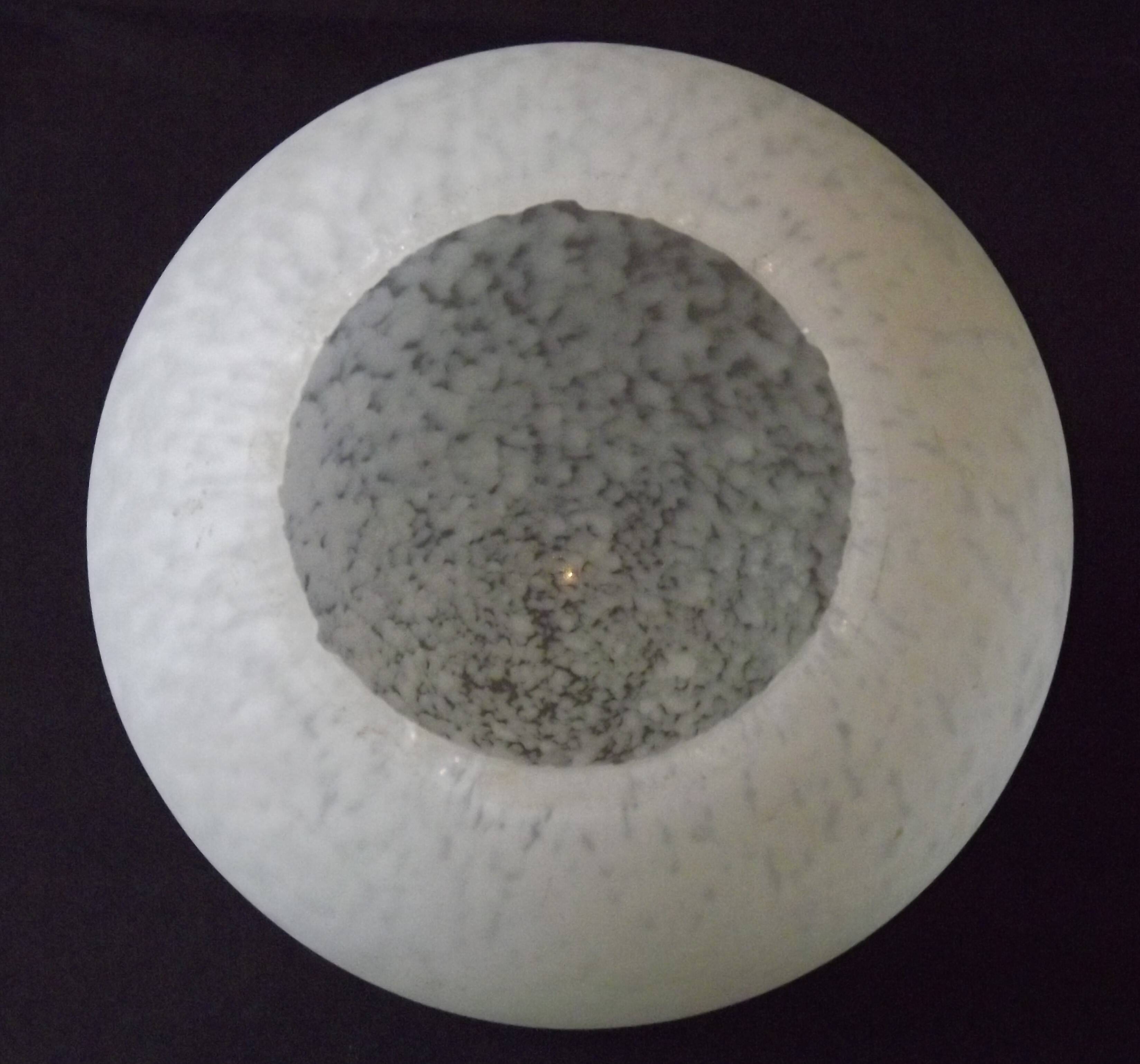 French vintage white Clichy glass ball-shaped replacement shade for lamps.