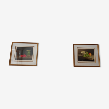 Pair of Art Lithograph artist Daneis professional framing