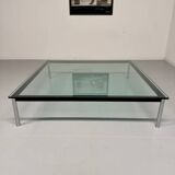 XXL coffee table LC10 design by Le Corbusier for Cassina, 1980s, glass.