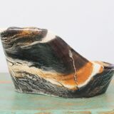 Vintage pipe holder or pipe rest in marbled effect tiles, SC3 Italy, vintage