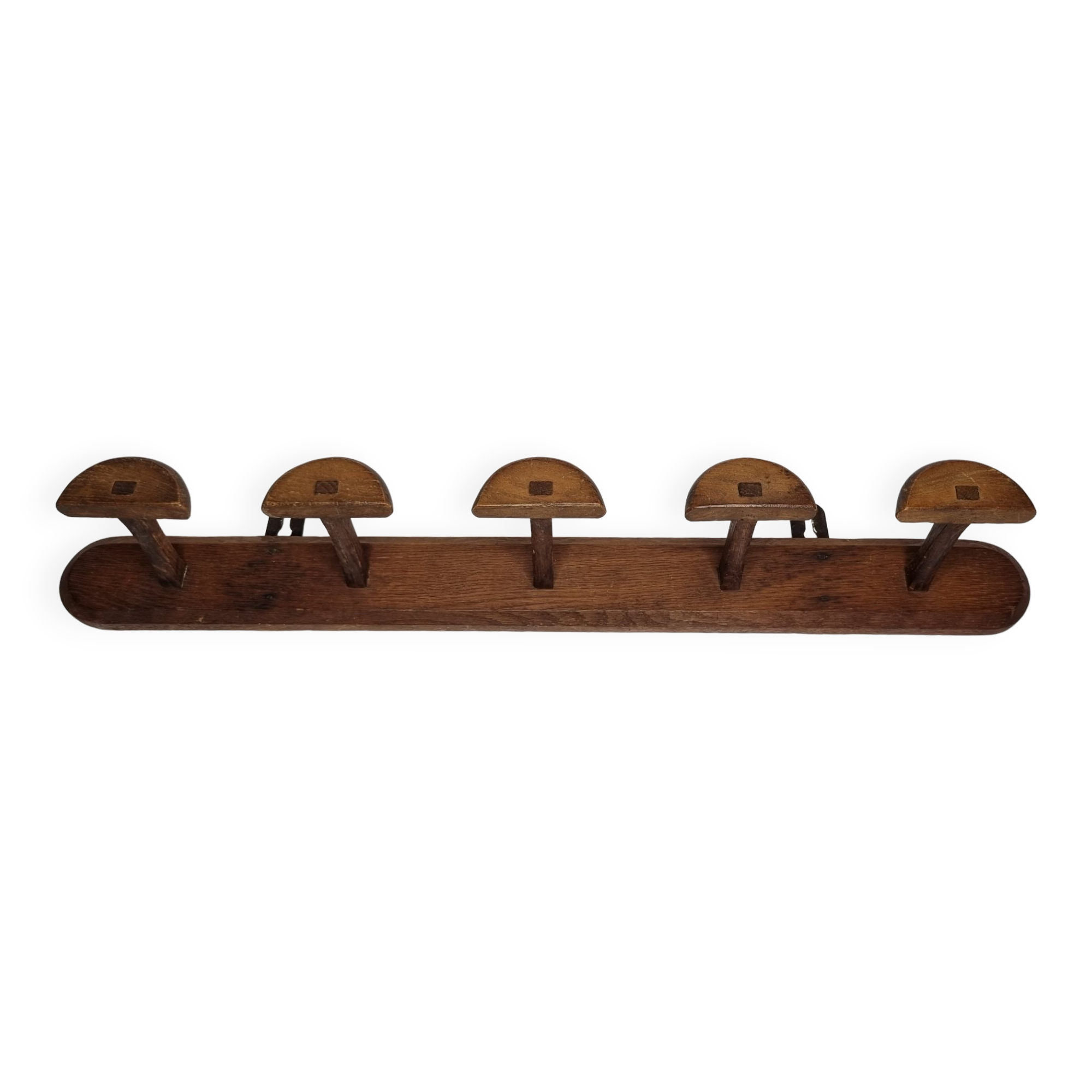 Wall coat rack in solid wood "half-moon" handmade, 75 cm