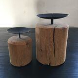 Pair of brutalist candlesticks