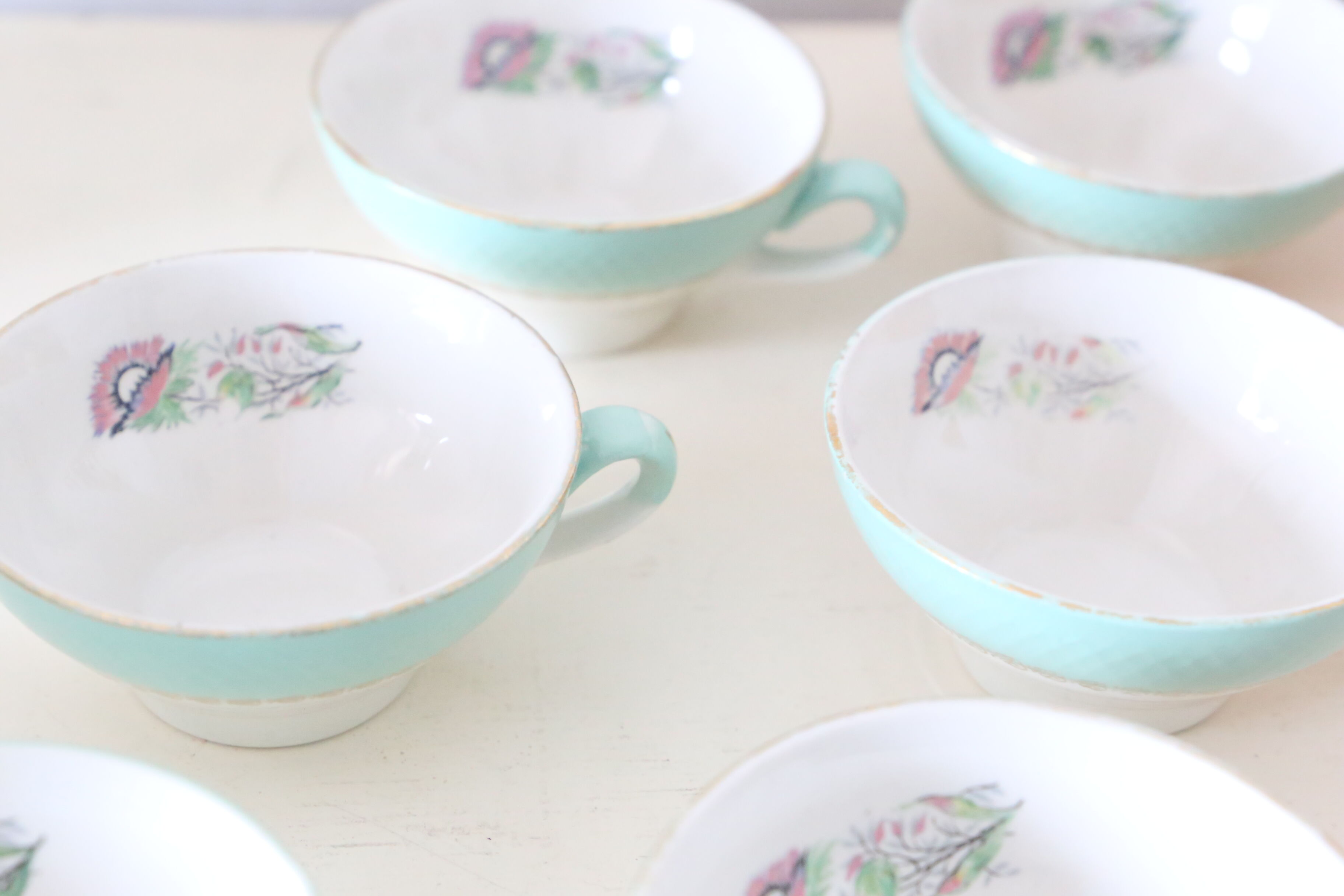 Coffee service, coffee maker, sugar maker, 6 cups and under cups, Moulin des Loups