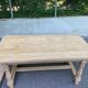 Renovated extendable farmhouse dining table made of solid raw oak from the 1950s.