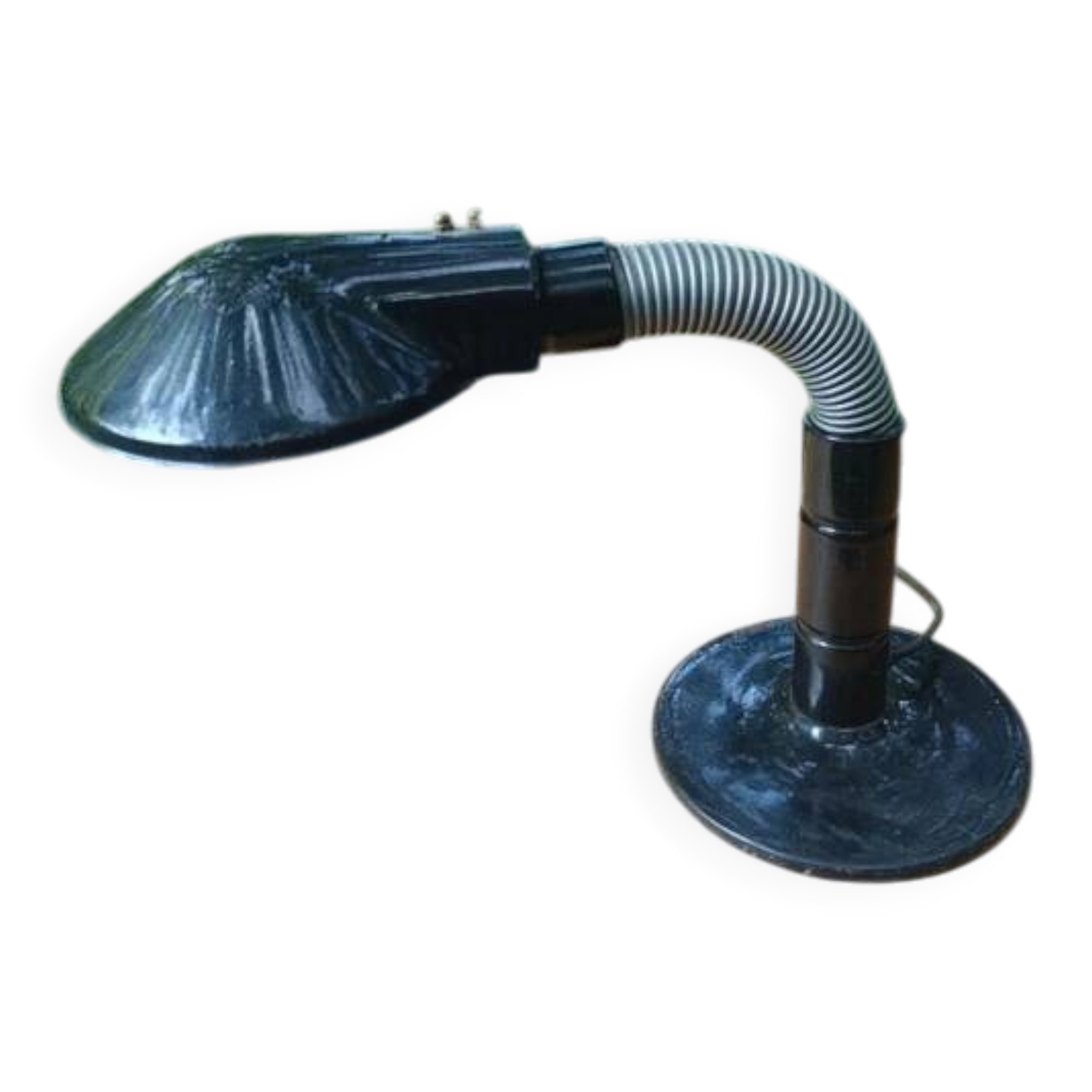 Large vintage black bedside desk lamp from the 1960s