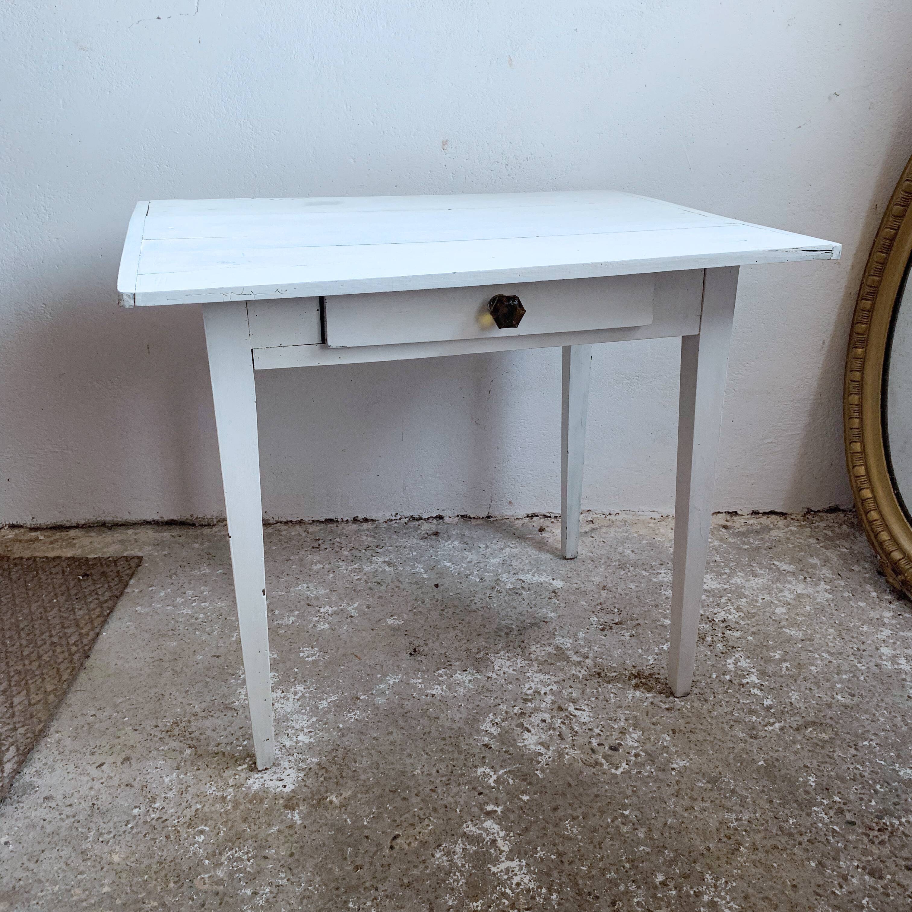 Desk table in its original white